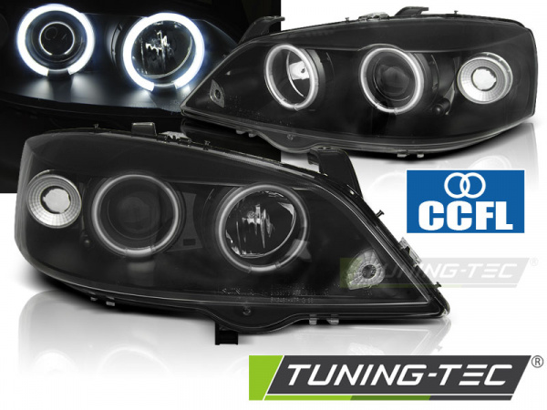 CCFL Angel Eyes Scheinwerfer für Opel Astra G 98-04 schwarz